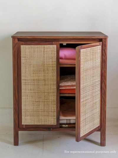 Cabinet Kitchen Storage | 2 Door Sideboard with 2 Shelves |Canning Work Cabinet for Living Room| Mango Wood, Teak Finish |