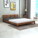 Sheesham Wood Low Height Queen Size Bed Without Storage for Bedroom Living Room Wooden Double Bed Palang (Natural Finish, 157.5L X 218W X 73.7H Centimeters)
