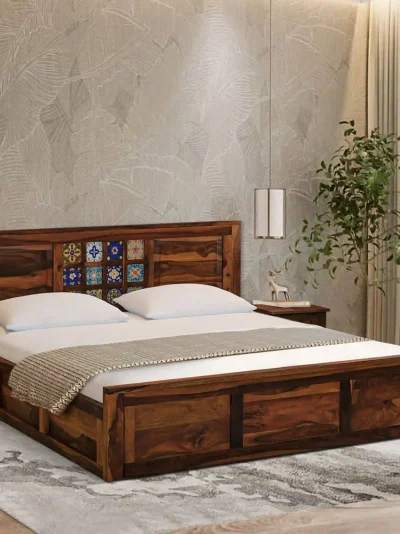 Solid Sheesham Wood Storage Beds